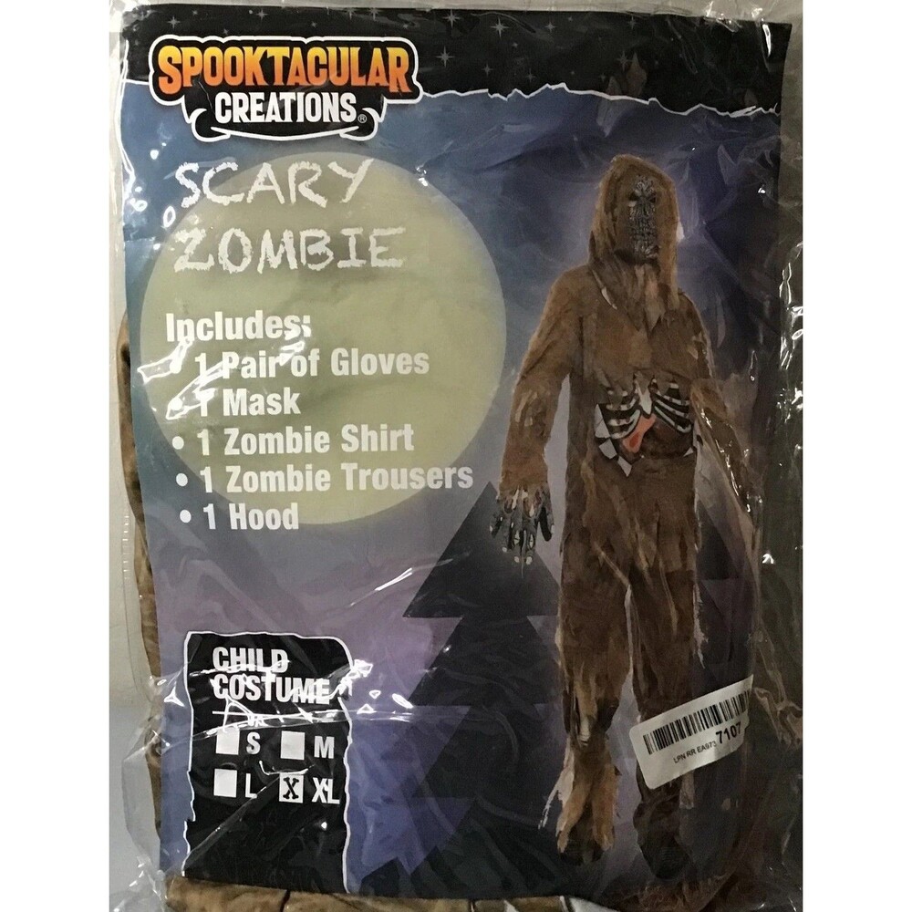 SCARY ZOMBIE Costume CHILD X-LARGE Halloween Spooktacular Creations NIP